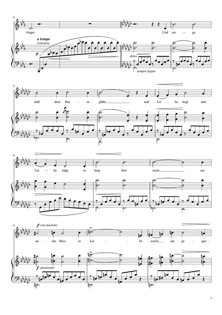 O lieb so lang du lieben kannst (Franz Liszt) [Medium Low Voice; key: Eb] Low Voice scores gallery preview page 3