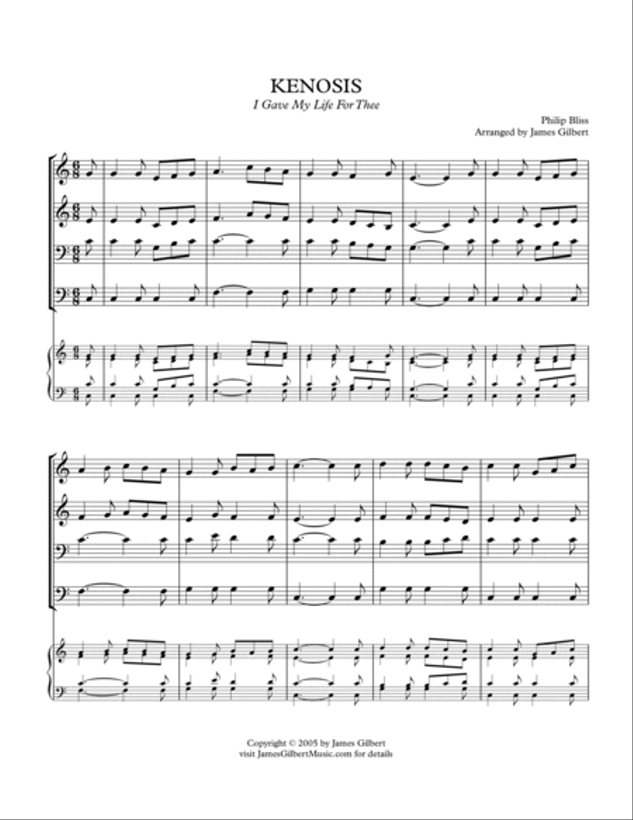 KENOSIS (I Gave My Life For Thee) KENOSIS (I Gave My Life For Thee) Small Ensemble scores gallery preview page 2