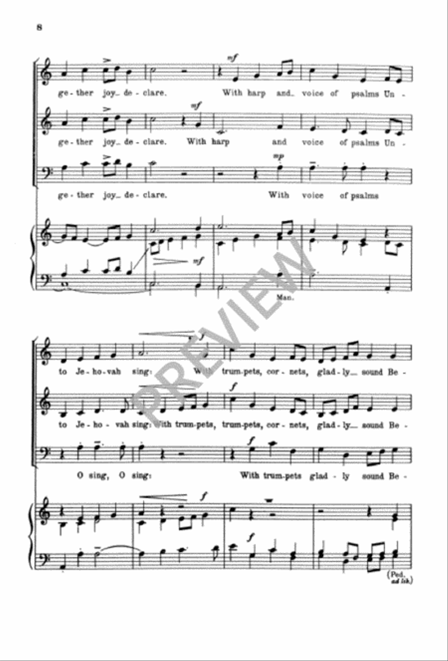 With Harp and Voice of Psalms SA scores gallery preview page 9