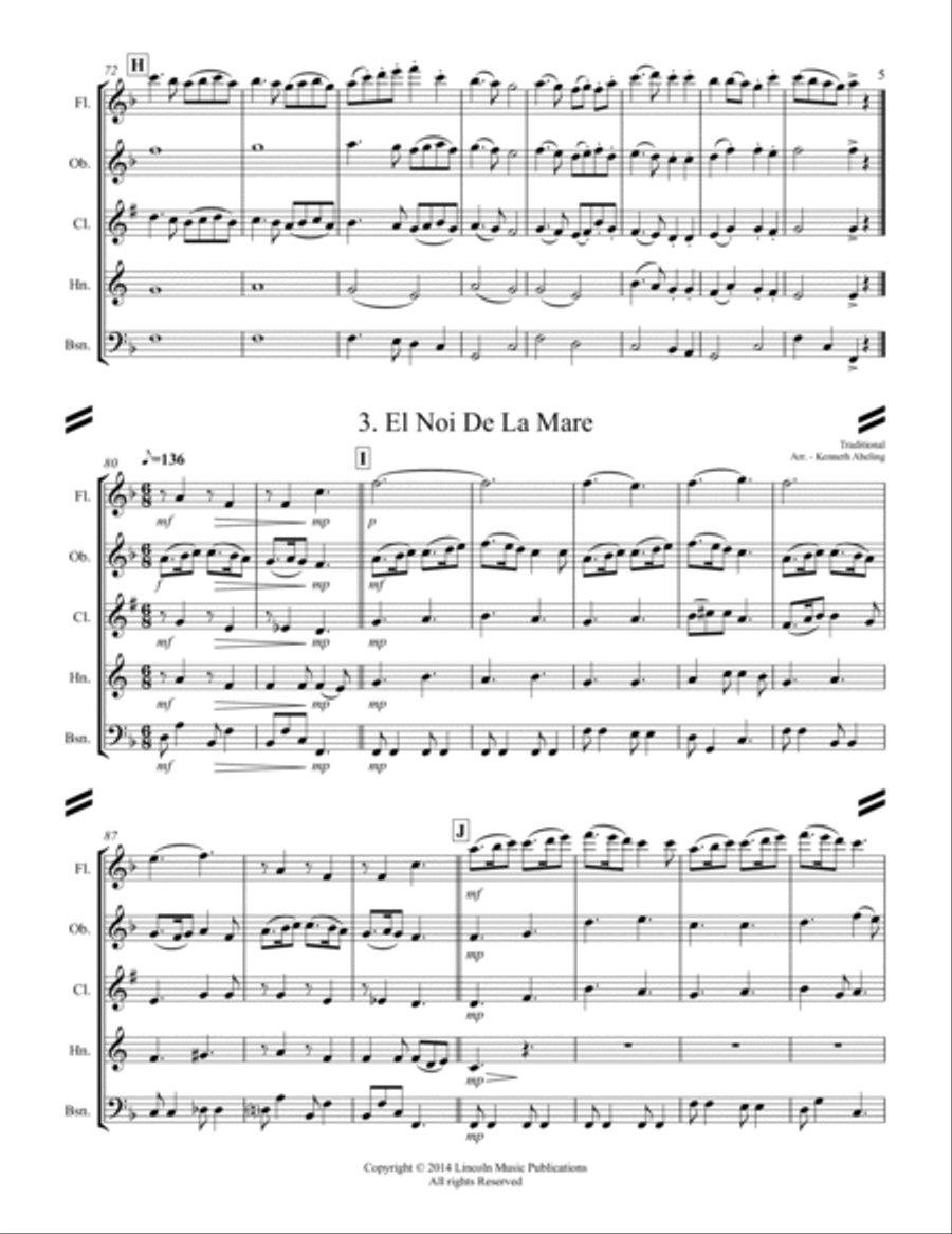 20 Traditional Christmas Carols Volume II (for Woodwind Quintet) Woodwind Quintet scores gallery preview page 6
