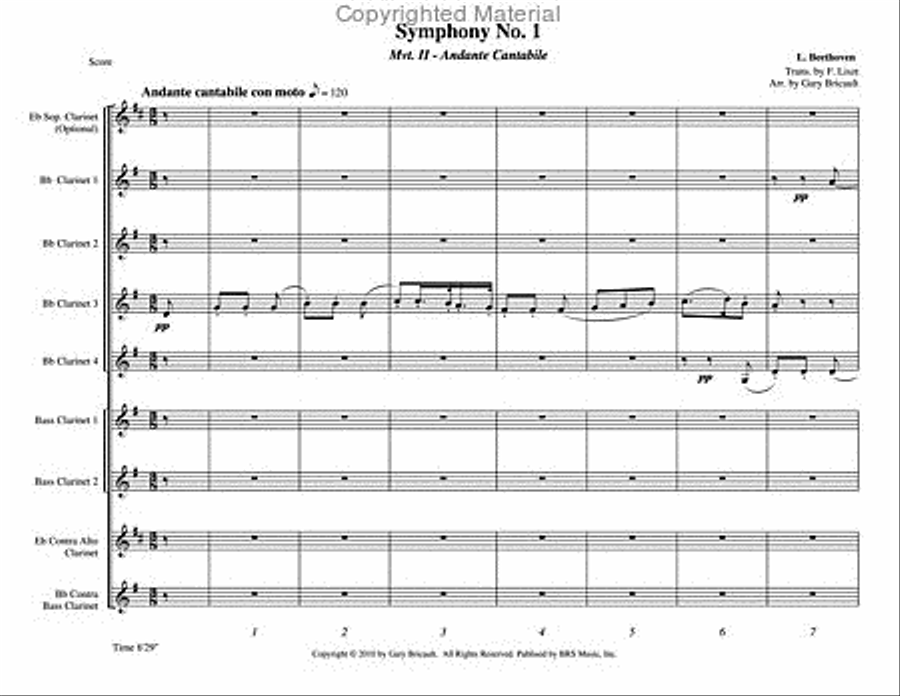 Symphony No. 1 Symphony No. 1 Clarinet Choir scores gallery preview page 2