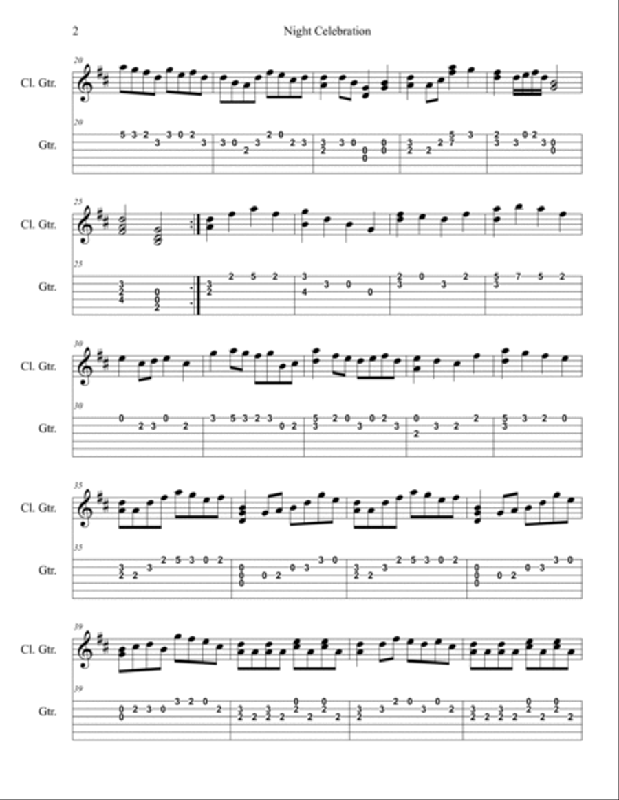 Night Celebration Night Celebration Guitar Tablature scores gallery preview page 2