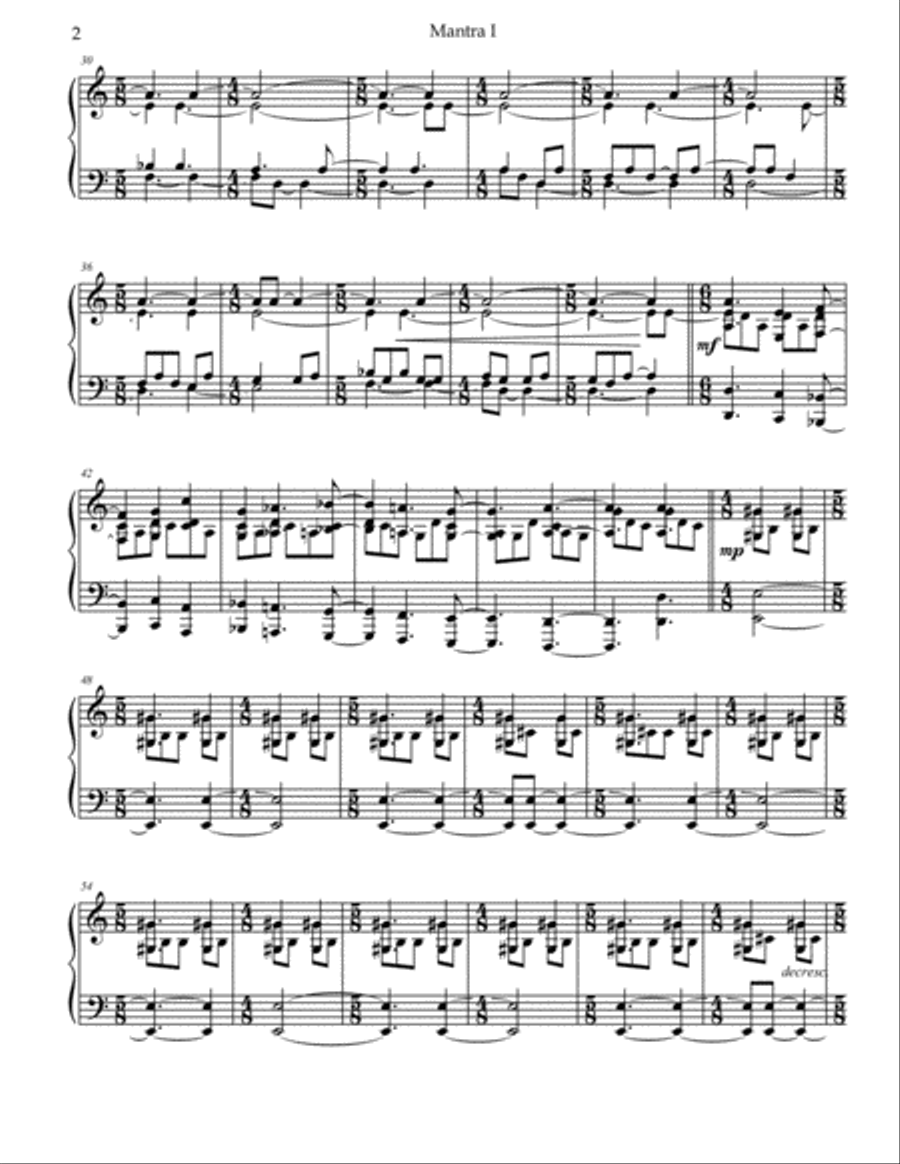 Mantra 1 for piano Piano Solo scores gallery preview page 2