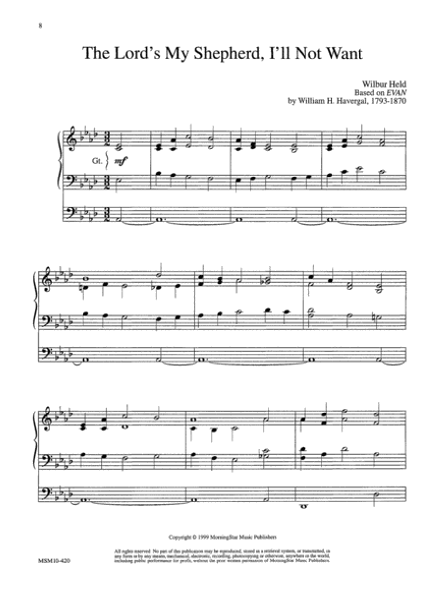The Lord's my Shepherd, I'll Not Want Organ scores gallery preview page 1