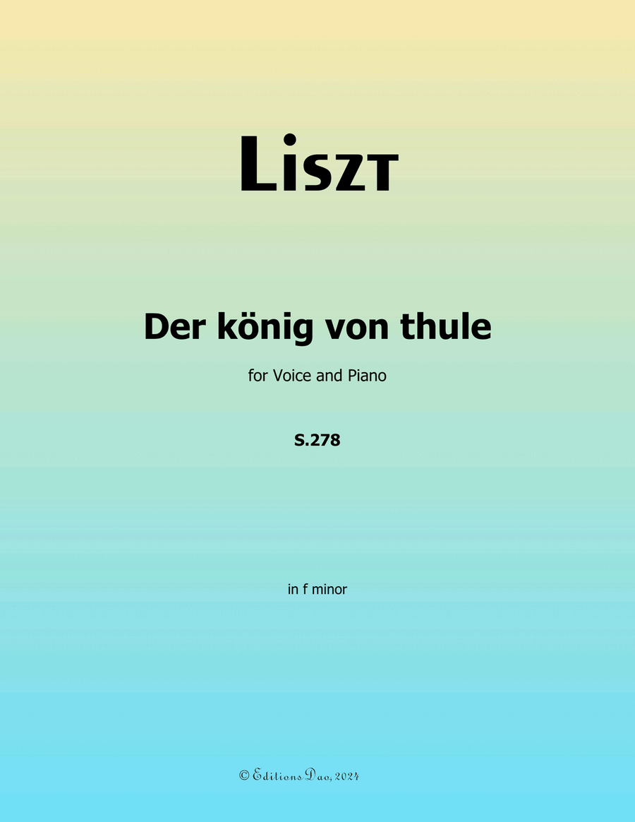 Der konig von thule, by Liszt, S.278, in f minor Voice scores gallery preview page 1