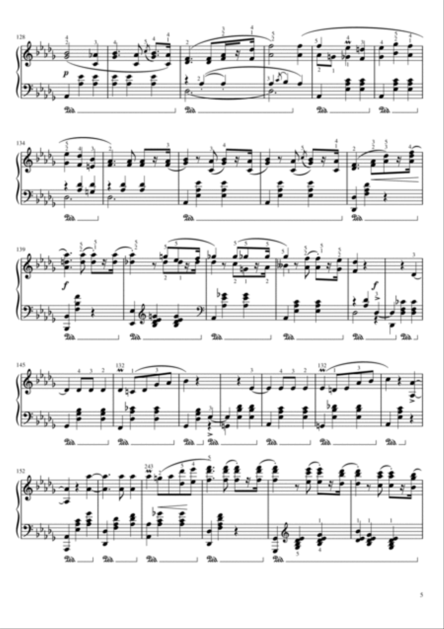 Chopin - Waltzs in A Flat Major, Op.34 No.1 - Grande Valse Brillante - Original With Fingering Piano Solo scores gallery preview page 5