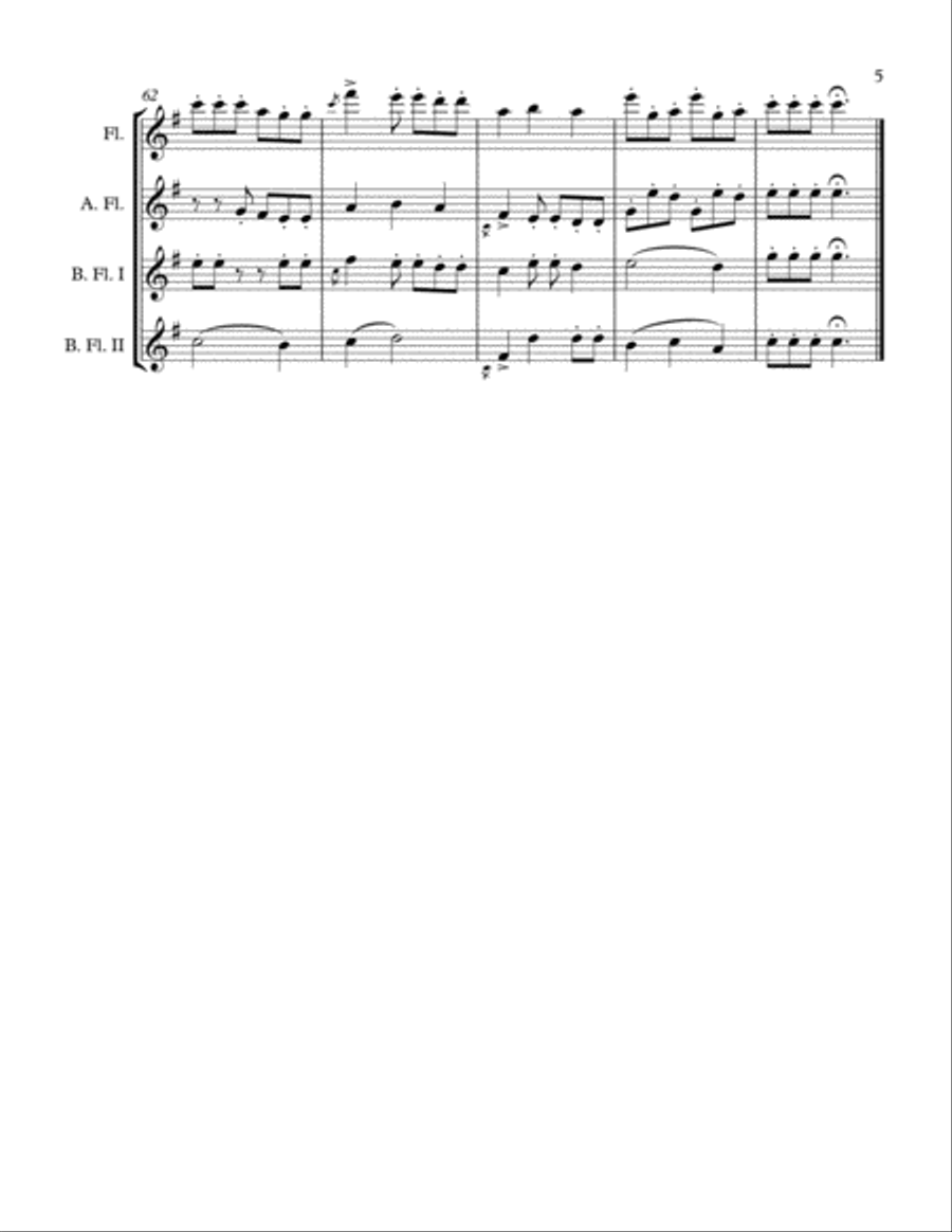 4 Birds Chatting Woodwind Quartet scores gallery preview page 5