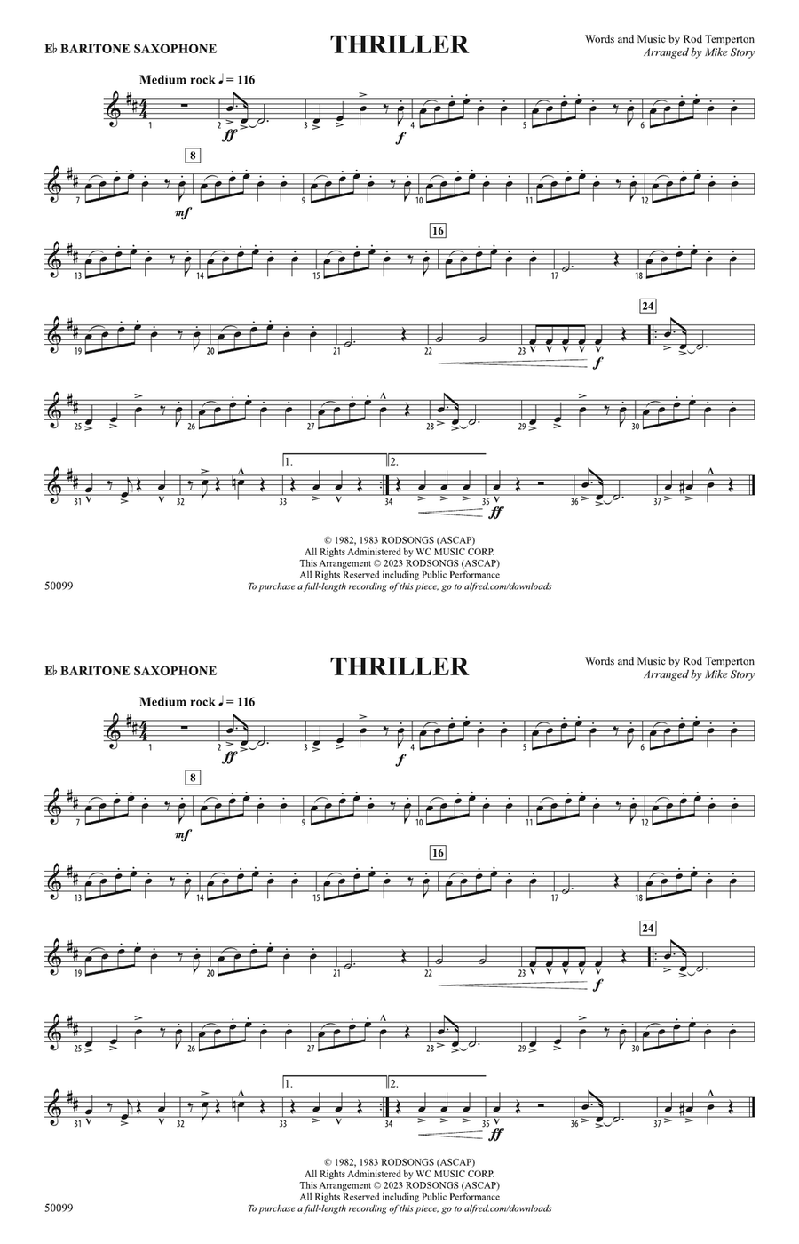 Thriller: E-flat Baritone Saxophone