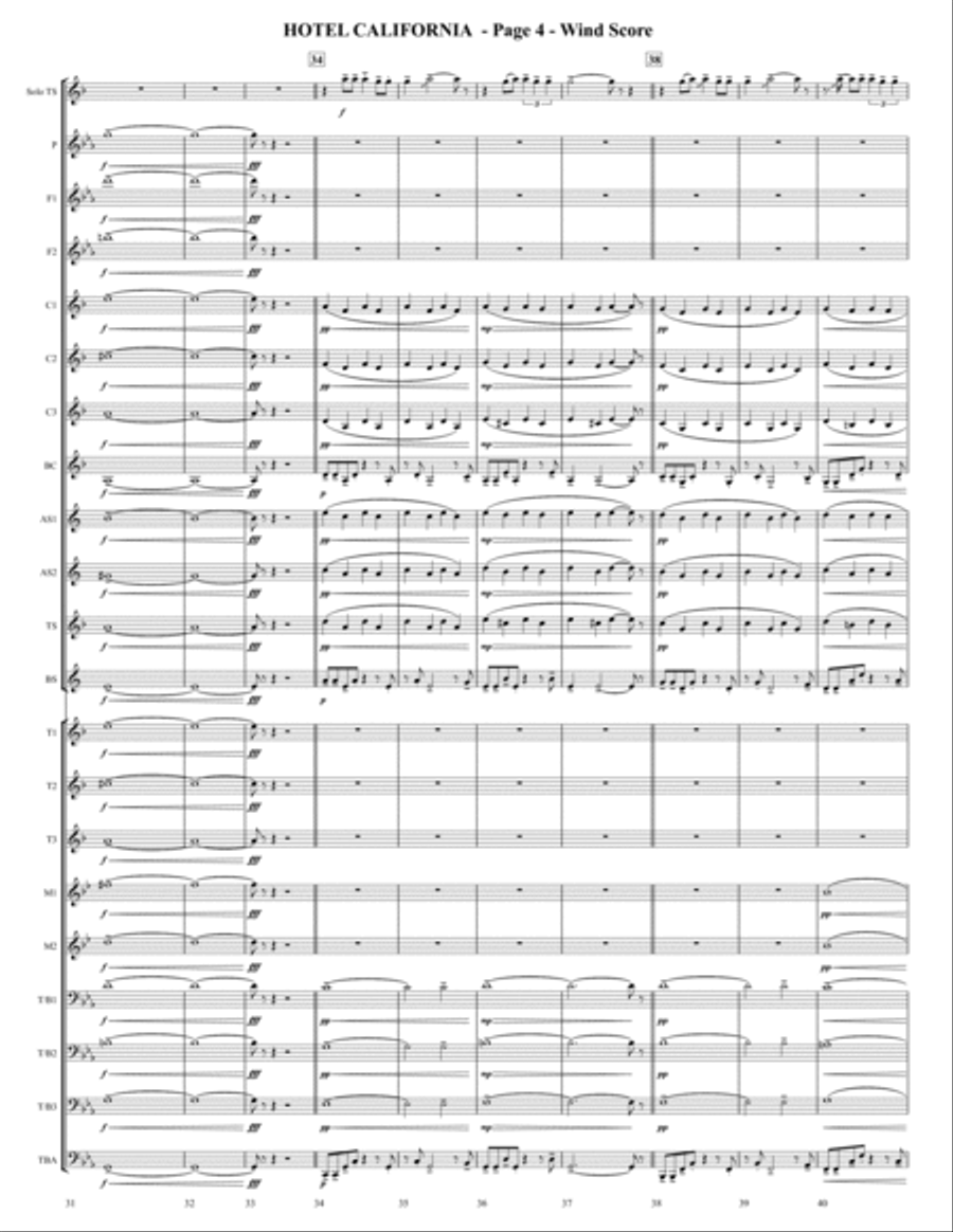 Hotel California Marching Band scores gallery preview page 4