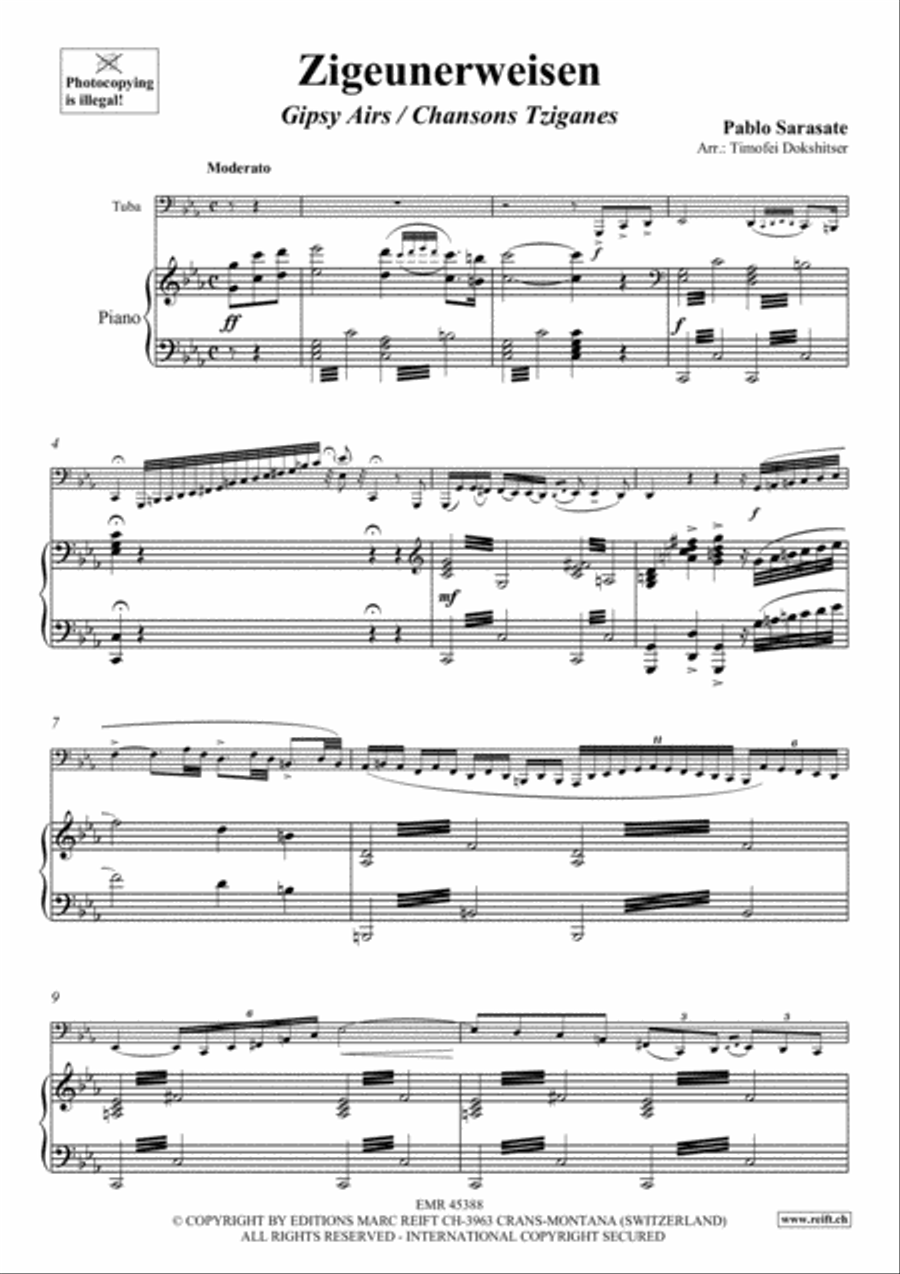 Zigeunerweisen Tuba scores gallery preview page 5