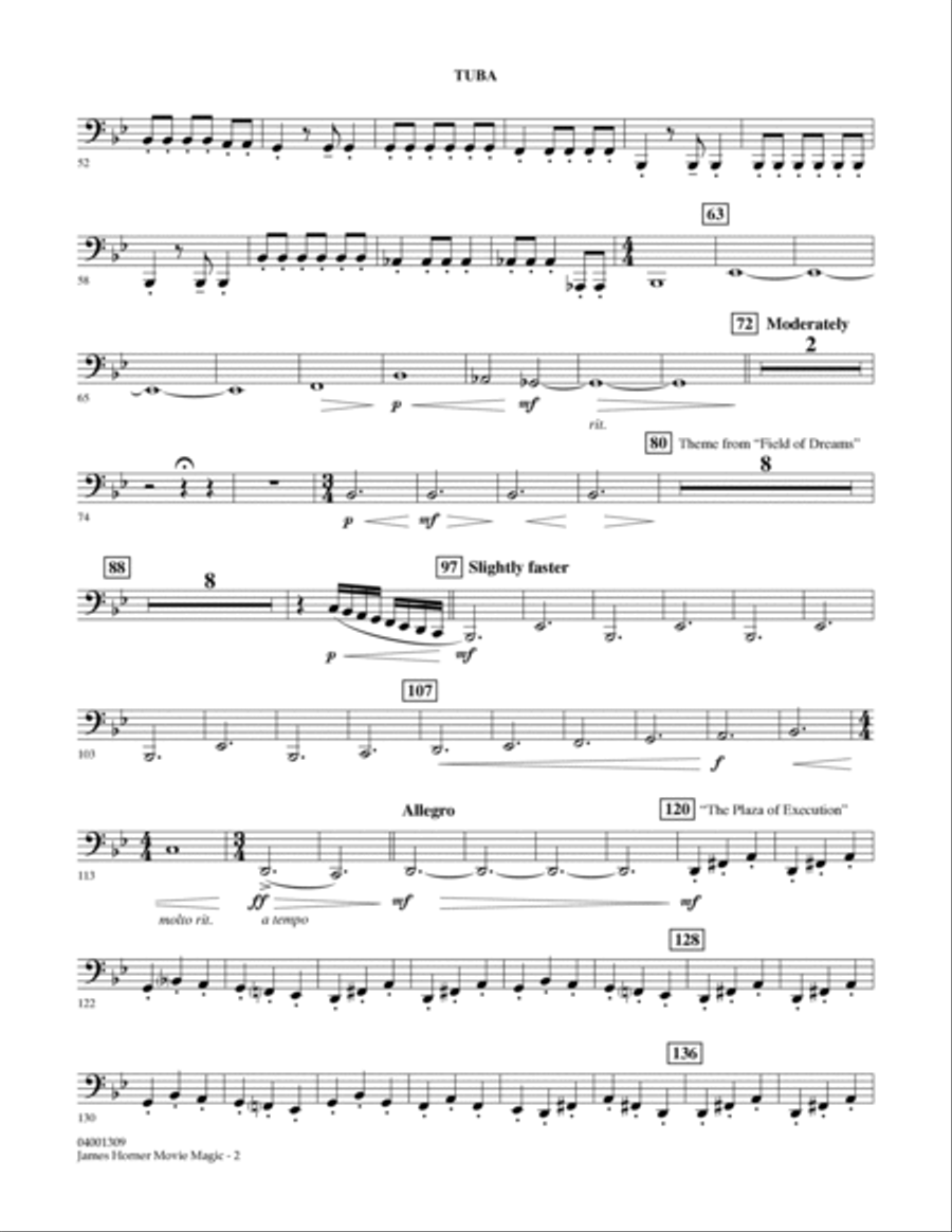 James Horner Movie Magic - Tuba Concert Band scores gallery preview page 2