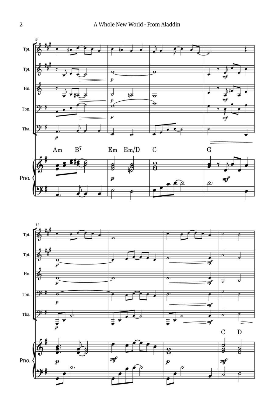 A Whole New World Small Ensemble scores gallery preview page 2