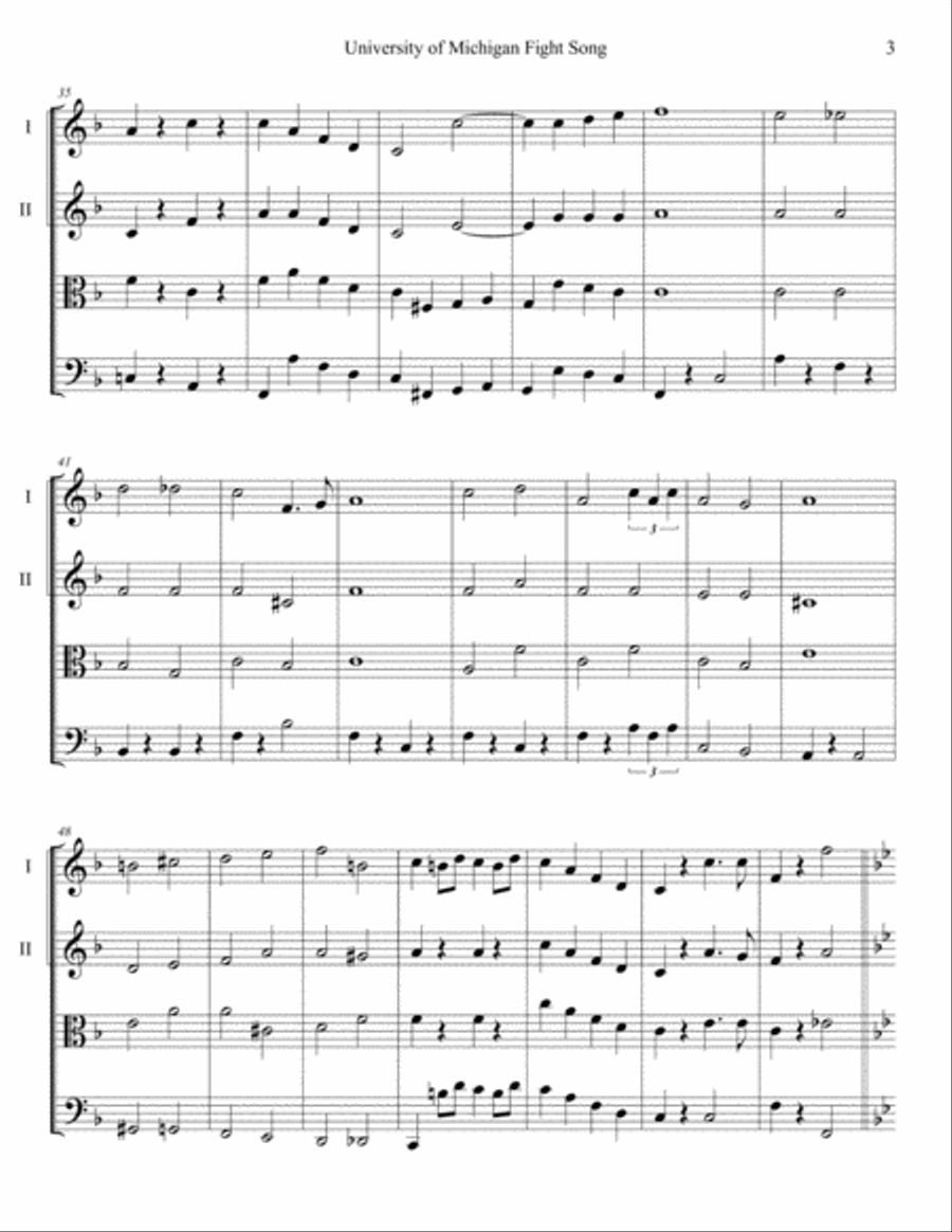 University of Michigan Fight Song Set of Parts scores gallery preview page 4
