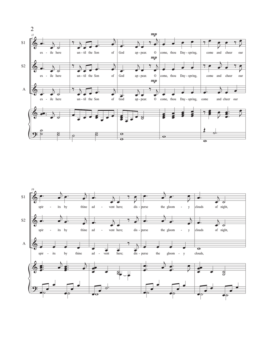 O Come, O Come Emmanuel SSA scores gallery preview page 2
