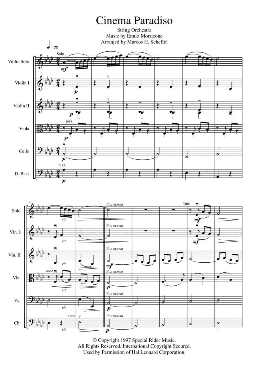 Cinema Paradiso Cello scores gallery preview page 1