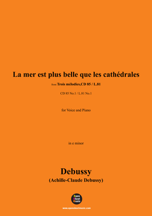Book cover for Debussy-La mer est plus belle que les cathédrales,in e minor,CD 85 No.1(L.81 No.1)