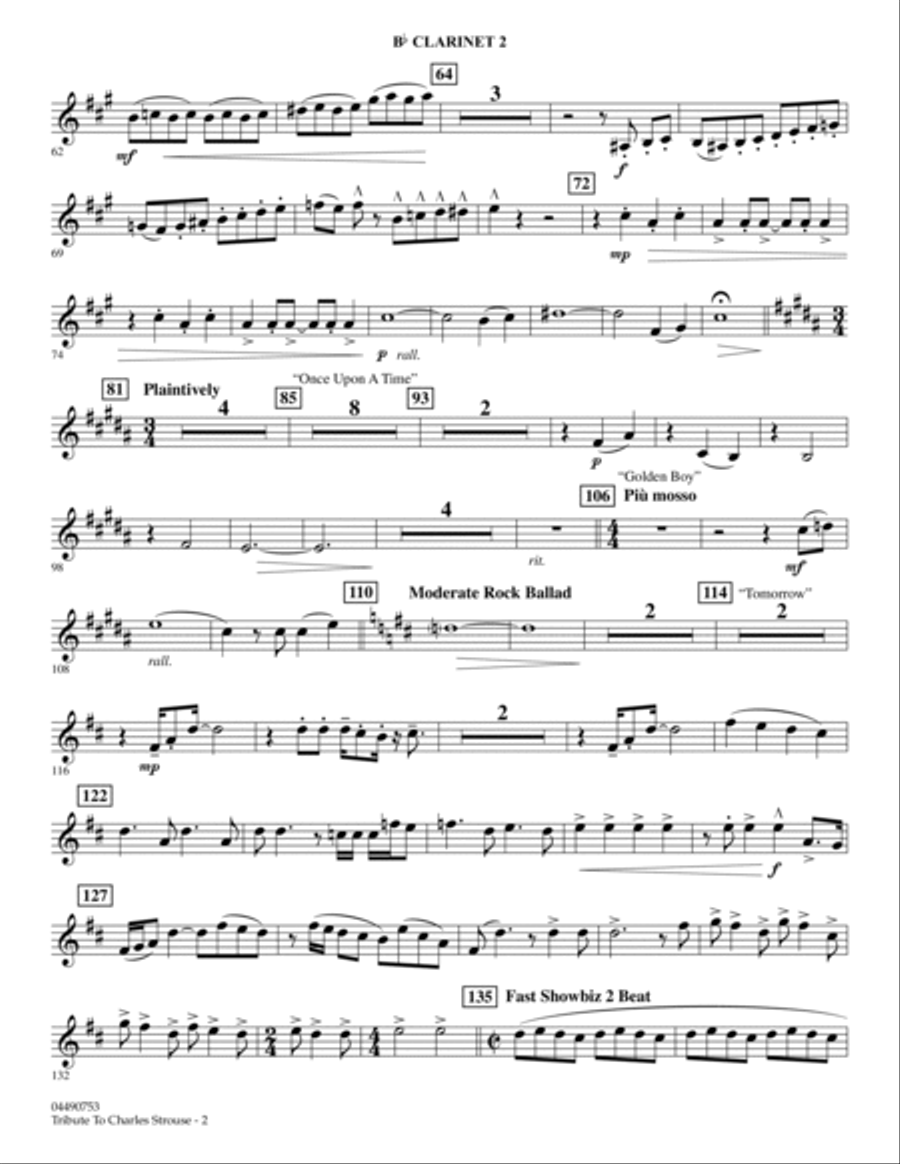 Tribute to Charles Strouse - Bb Clarinet 2 Full Orchestra scores gallery preview page 2
