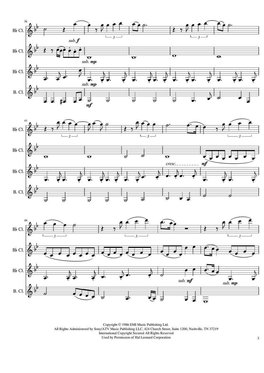 Final Countdown Woodwind Quartet scores gallery preview page 3