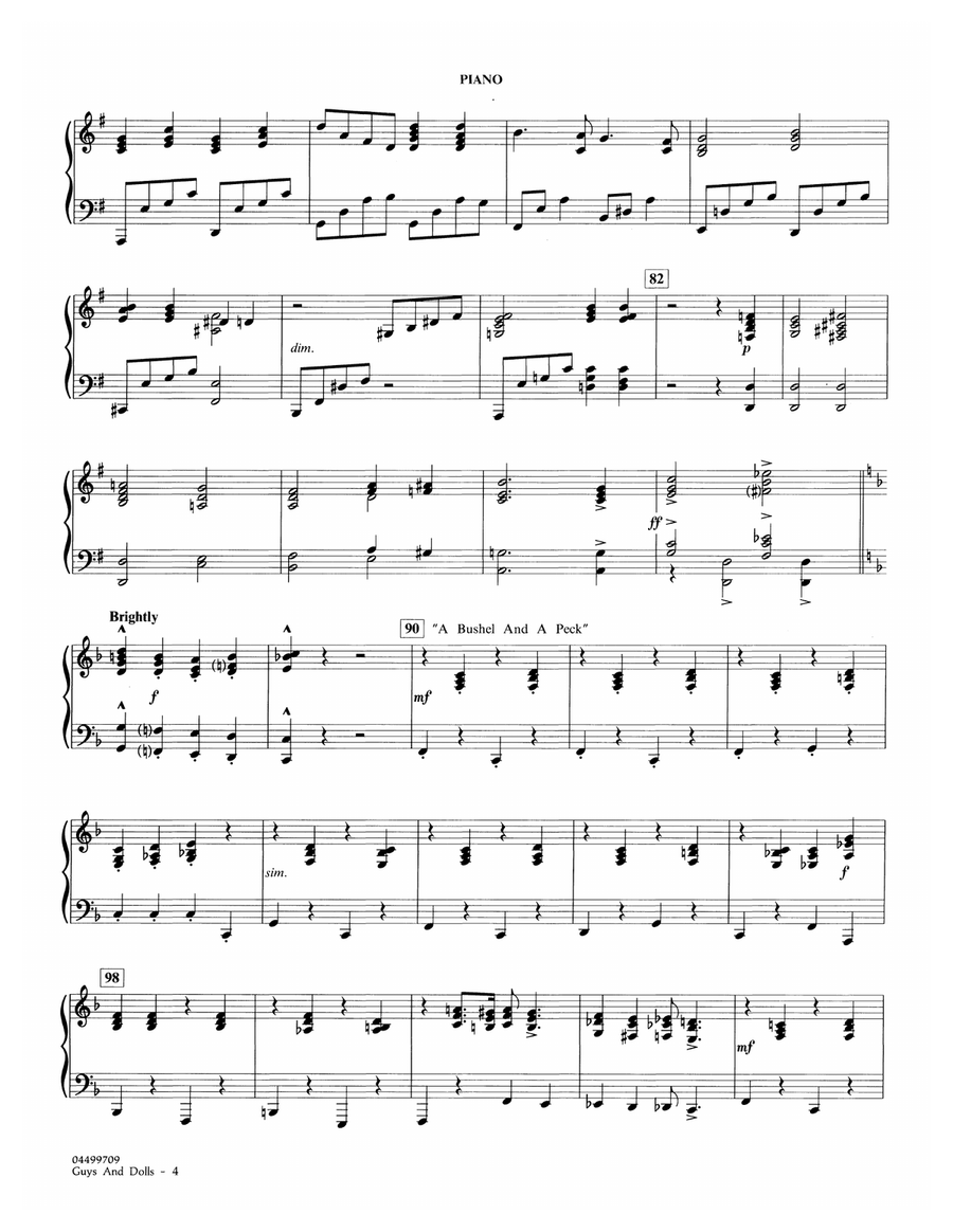 Music from Guys and Dolls (arr. Calvin Custer) - Piano Full Orchestra scores gallery preview page 4