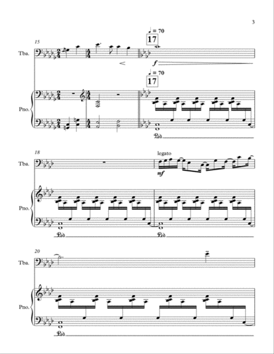 Labyrinth- For solo tuba with piano accompaniment Piano scores gallery preview page 3