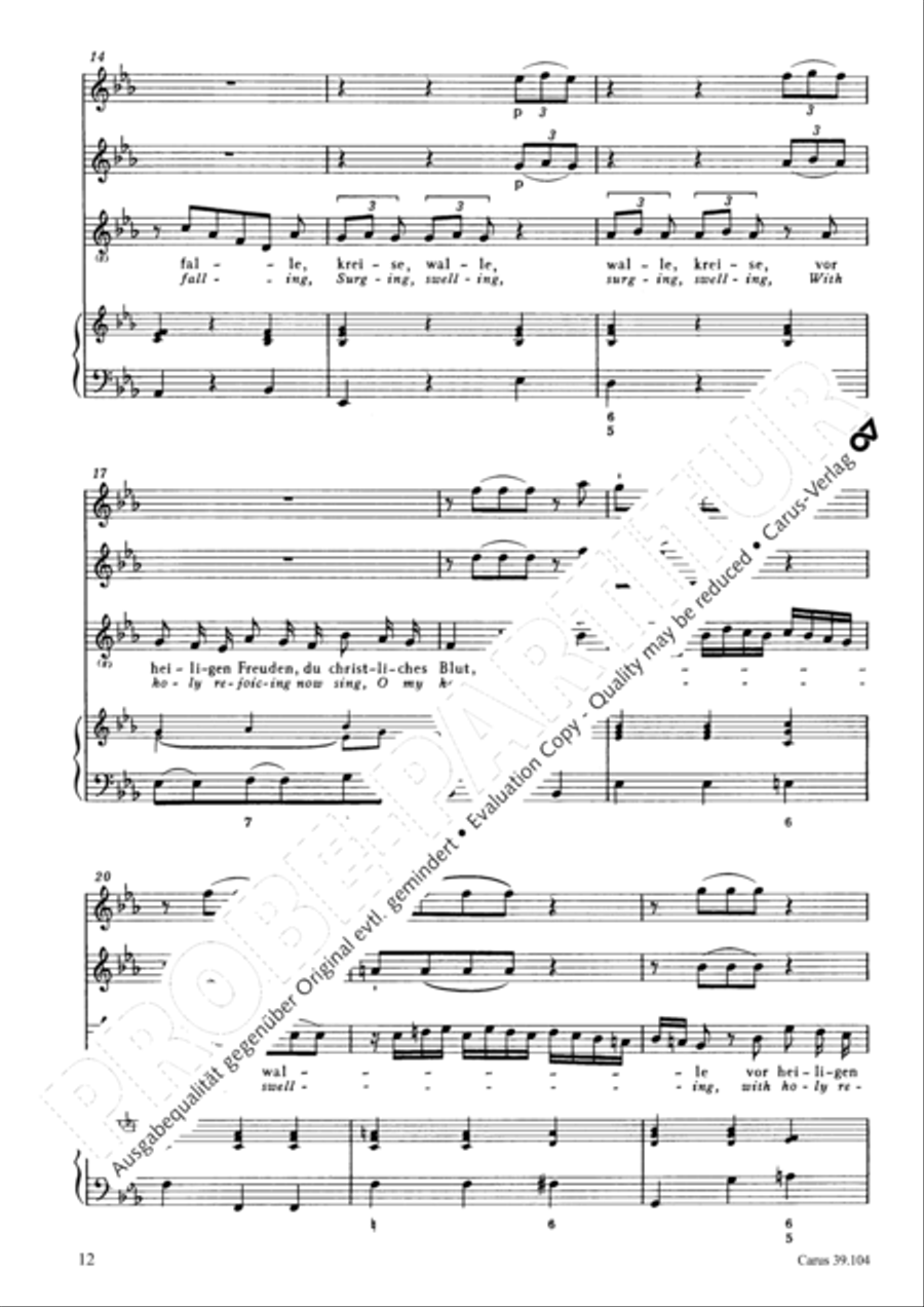 Holy child, come now with pleasure (Gottlichs Kind, lass mit Entzucken) Tenor Voice scores gallery preview page 13