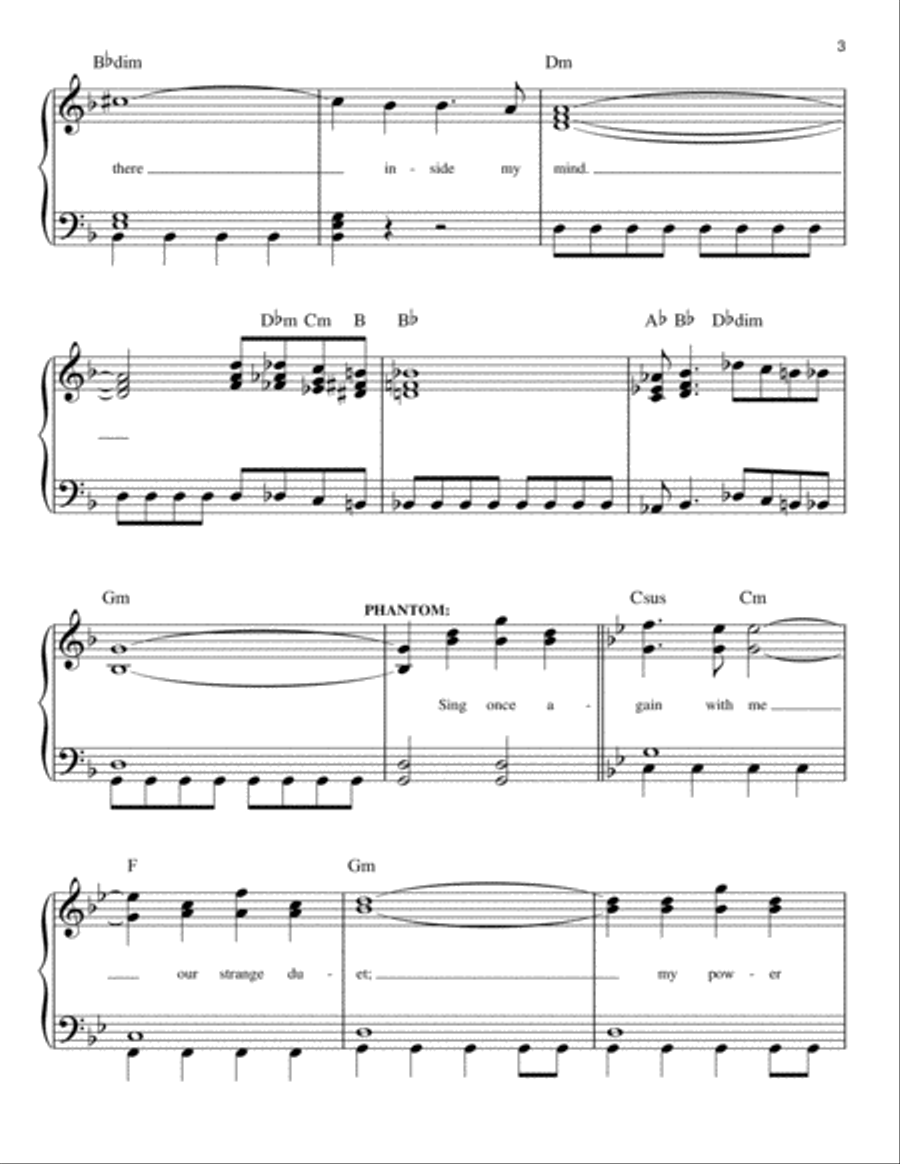 The Phantom Of The Opera Easy Piano scores gallery preview page 3