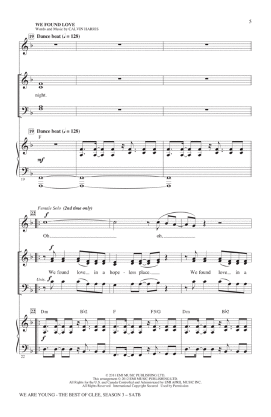 We Are Young (The Best Of Glee Season 3) (Medley) 4-Part scores gallery preview page 4