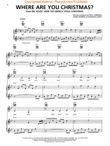 Where Are You Christmas? by Faith Hill Piano, Vocal, Guitar - Sheet Music