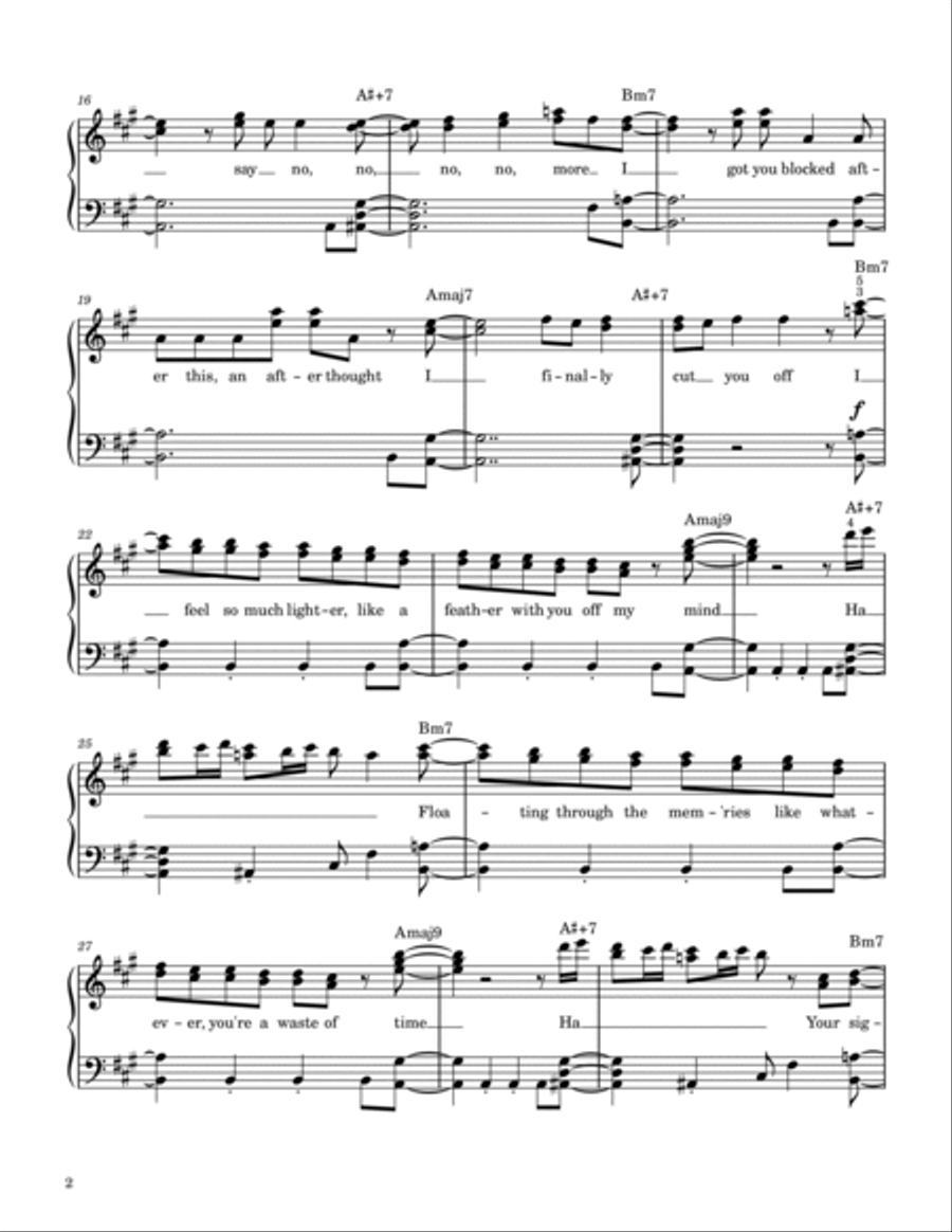 Feather Piano Solo scores gallery preview page 2