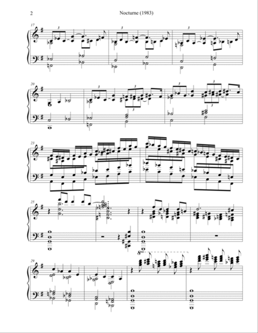 Nocturne (1983) Nocturne (1983) Piano Solo scores gallery preview page 2