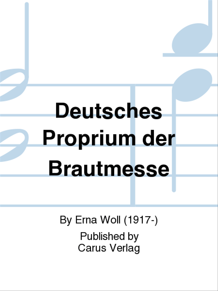 Deutsches Proprium der Brautmesse