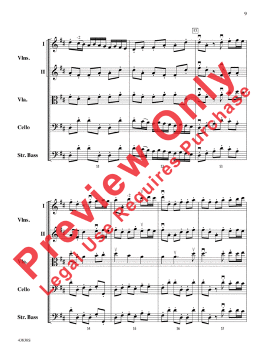 Royal Fireworks Overture String Orchestra scores gallery preview page 10