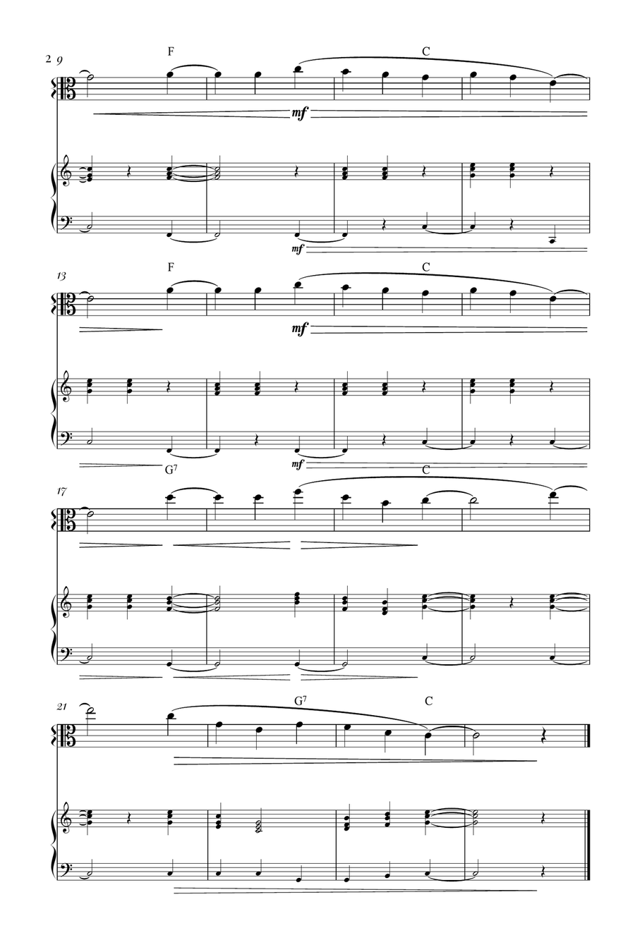 Silent Night Viola scores gallery preview page 2