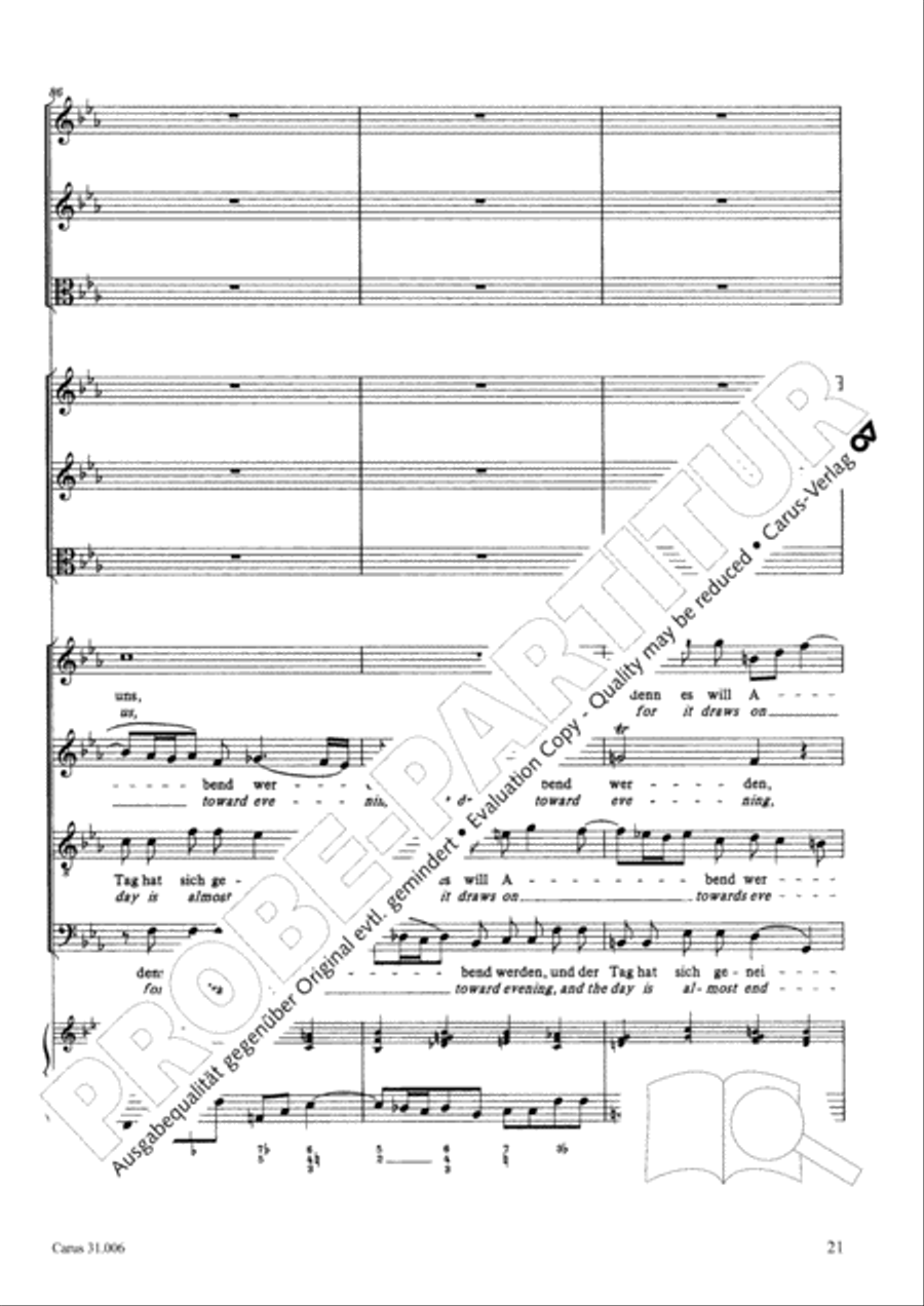 Stay with us, for it draws on toward evening (Bleib bei uns, denn es will Abend werden) 4-Part scores gallery preview page 22