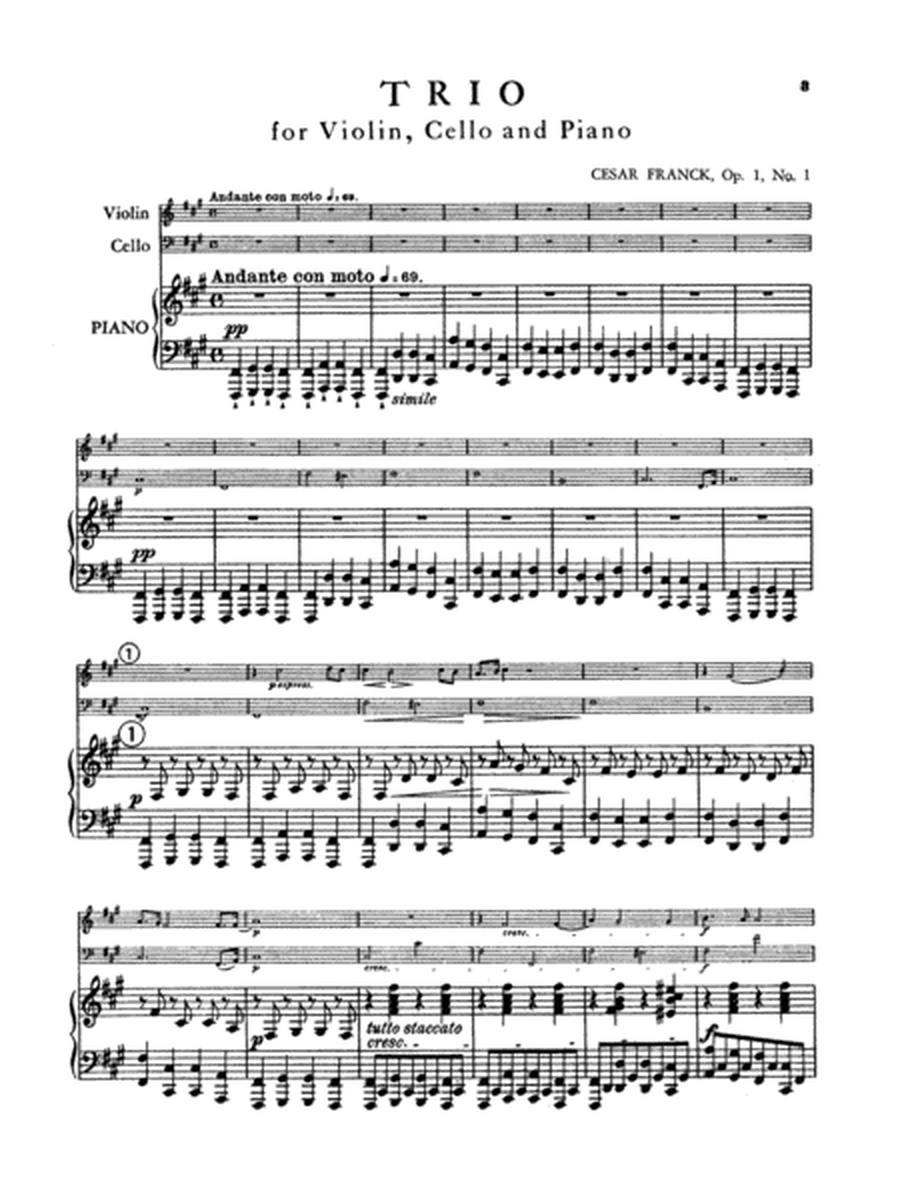 Franck: Trio in F sharp Minor, Op. 1, No. 1