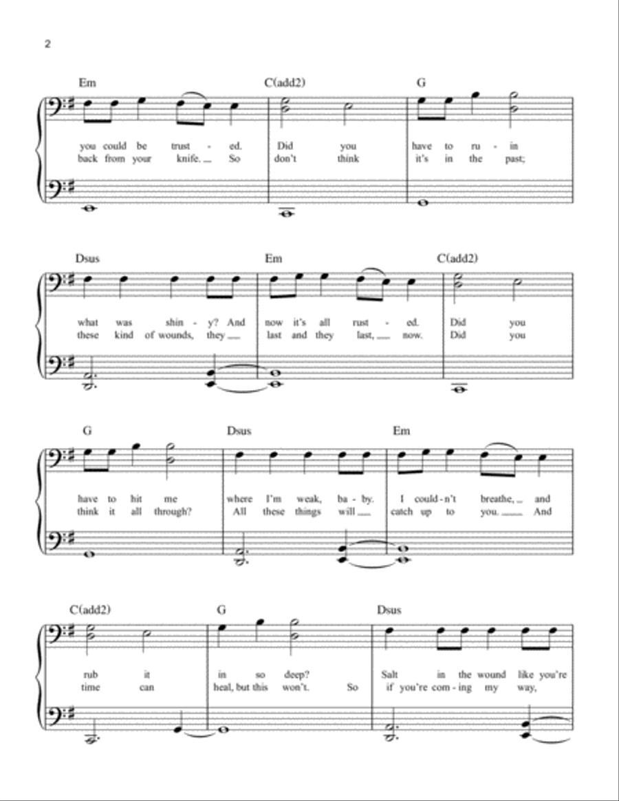 Bad Blood Bad Blood Easy Piano scores gallery preview page 2