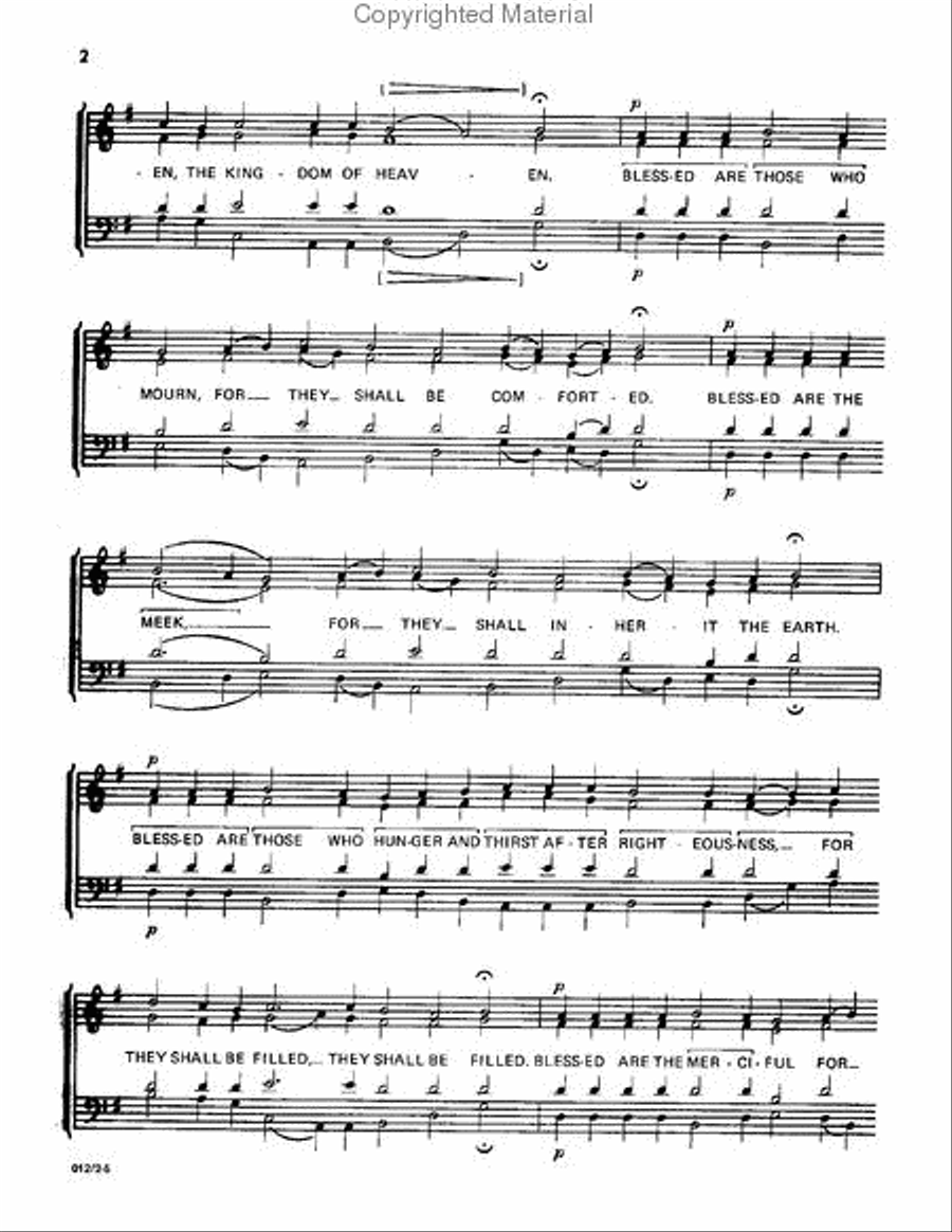 Beatitudes... Come, Let Us Worship 4-Part scores gallery preview page 3