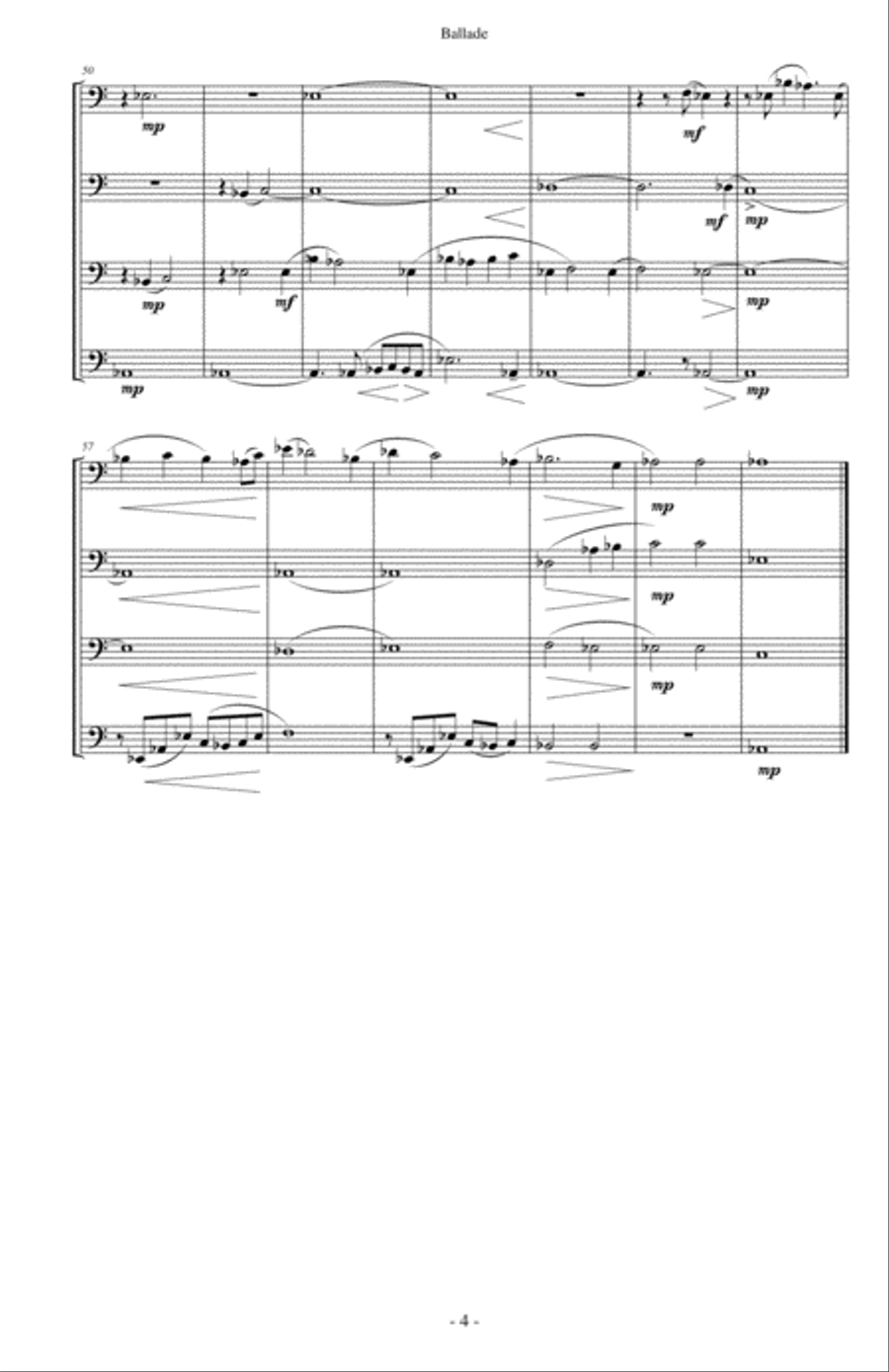 Ballade Trombone Quartet scores gallery preview page 4