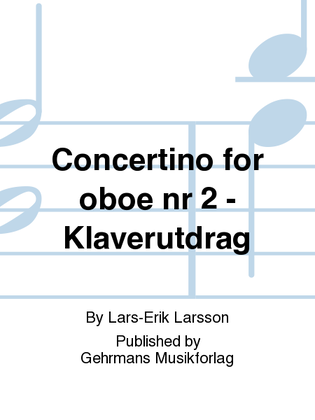 Book cover for Concertino for oboe nr 2 - Klaverutdrag