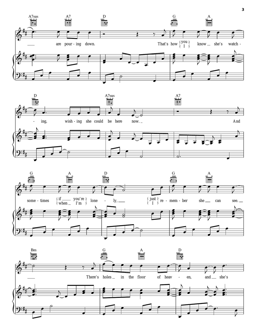 Holes In The Floor Of Heaven Piano, Vocal, Guitar scores gallery preview page 3
