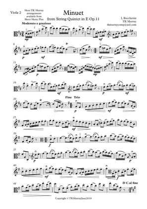 Book cover for Boccherini - Minuet - 2nd. Viola Part - Suzuki Bk.2