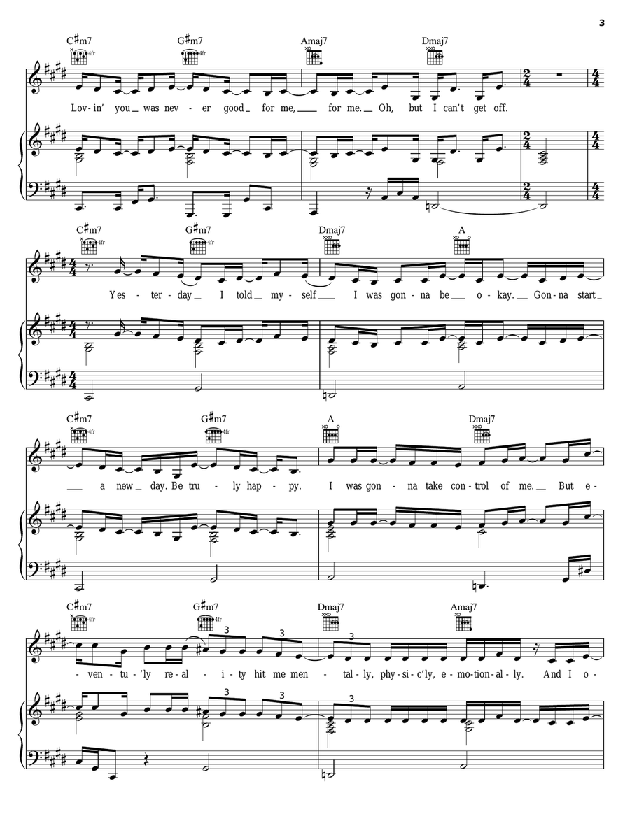 Emotional Rollercoaster Emotional Rollercoaster Piano, Vocal, Guitar scores gallery preview page 3