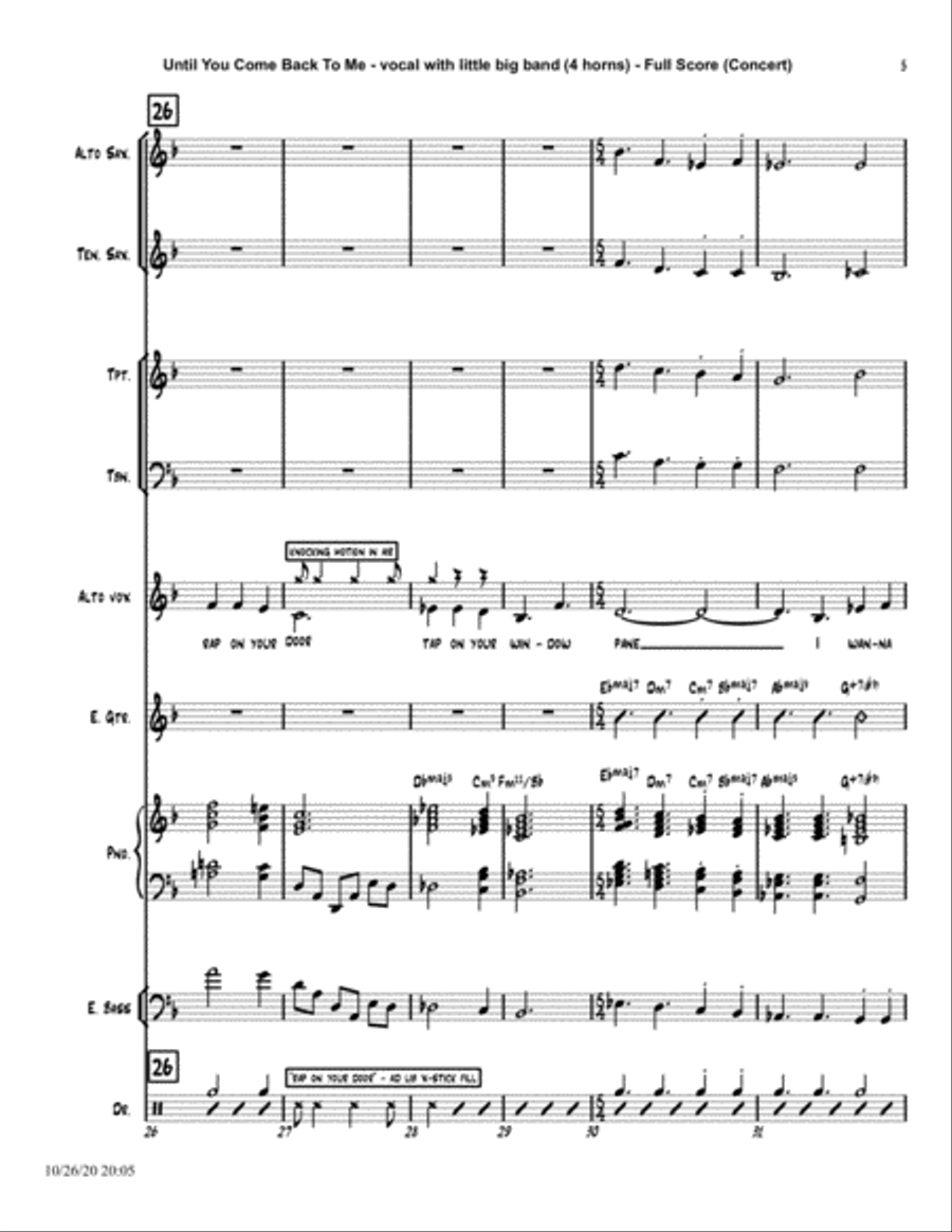 Until You Come Back To Me (that's What I'm Gonna Do) Jazz Ensemble scores gallery preview page 5