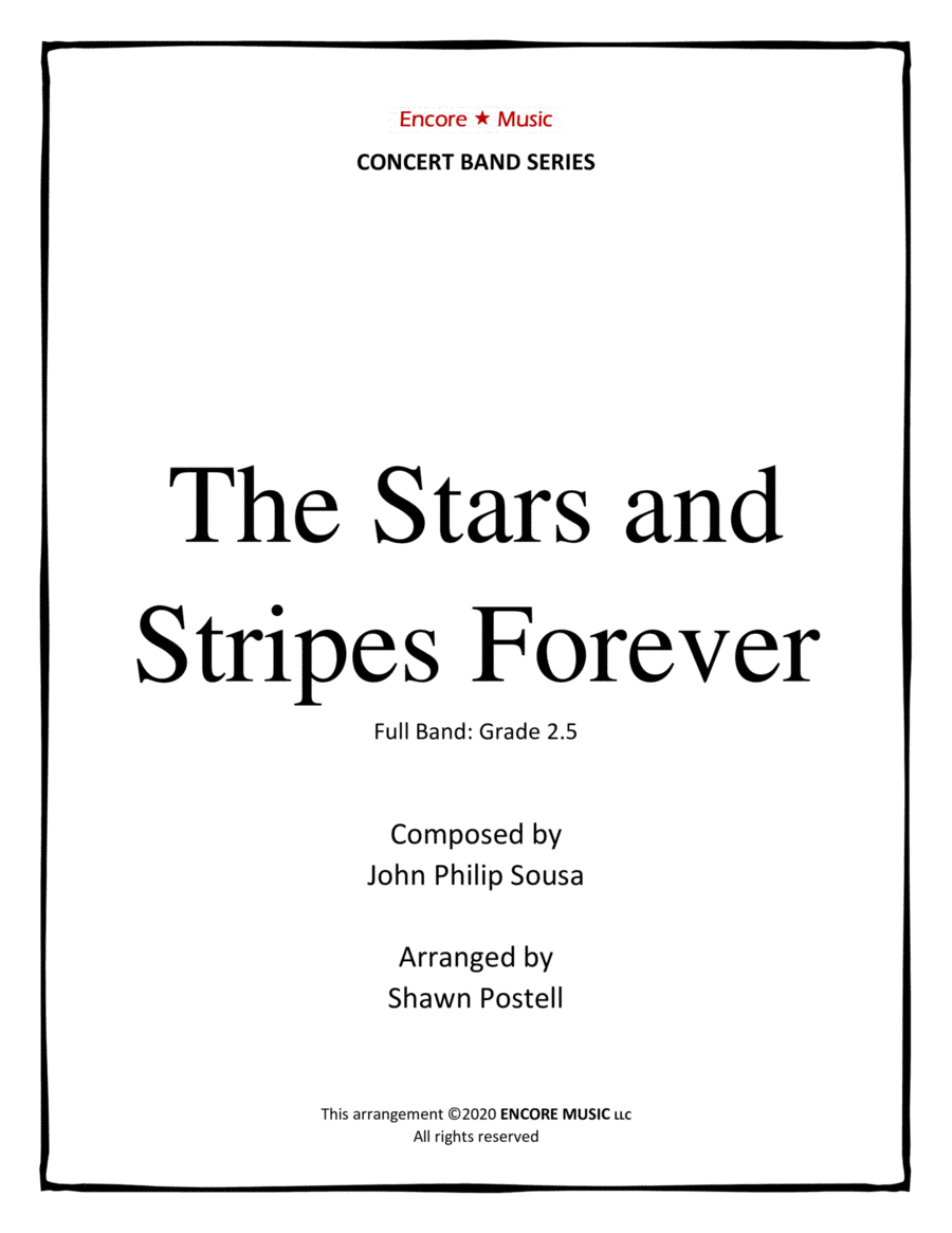 The Stars and Stripes Forever for MS Band by John Philip Sousa Concert Band scores gallery preview page 1