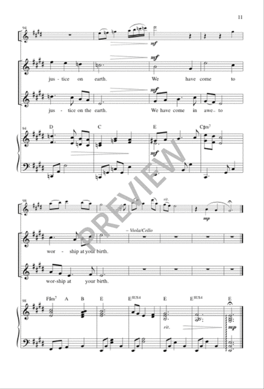 Newborn Child Now Sleeping 3-Part scores gallery preview page 12
