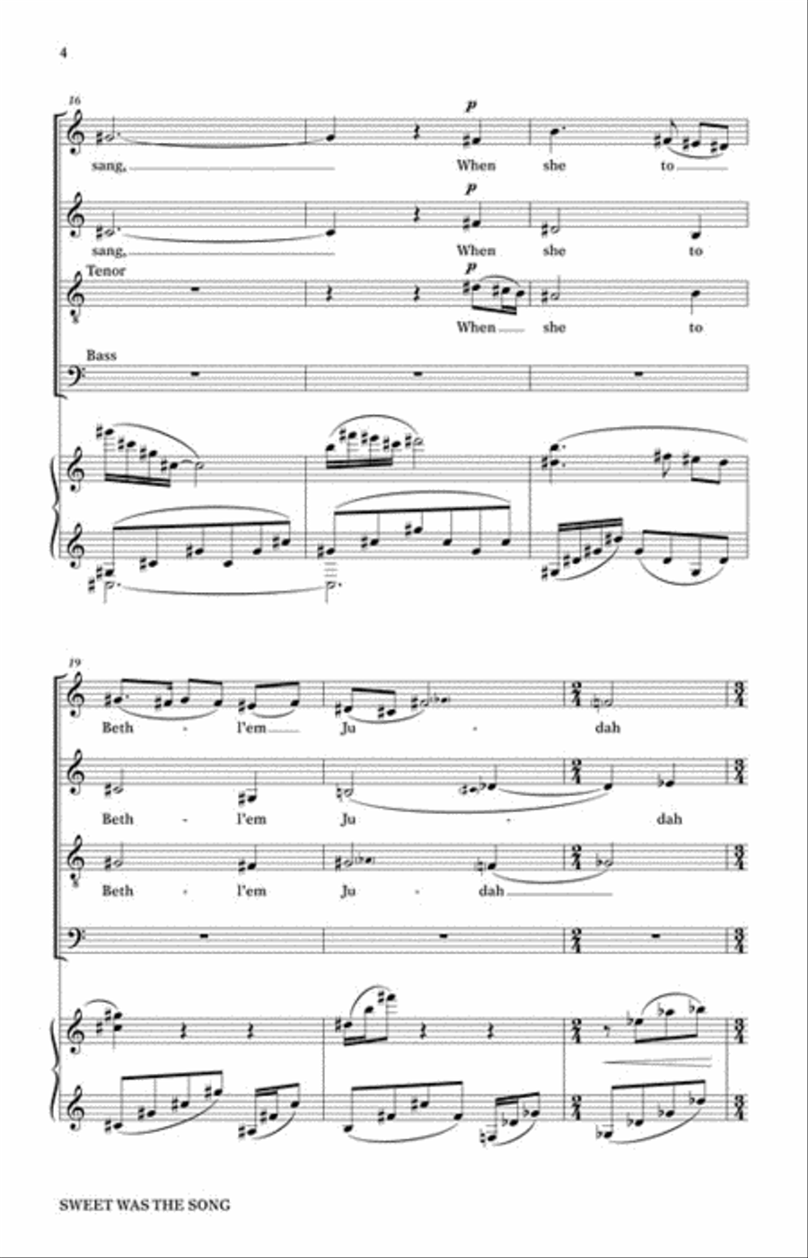 Sweet was the song 4-Part scores gallery preview page 3