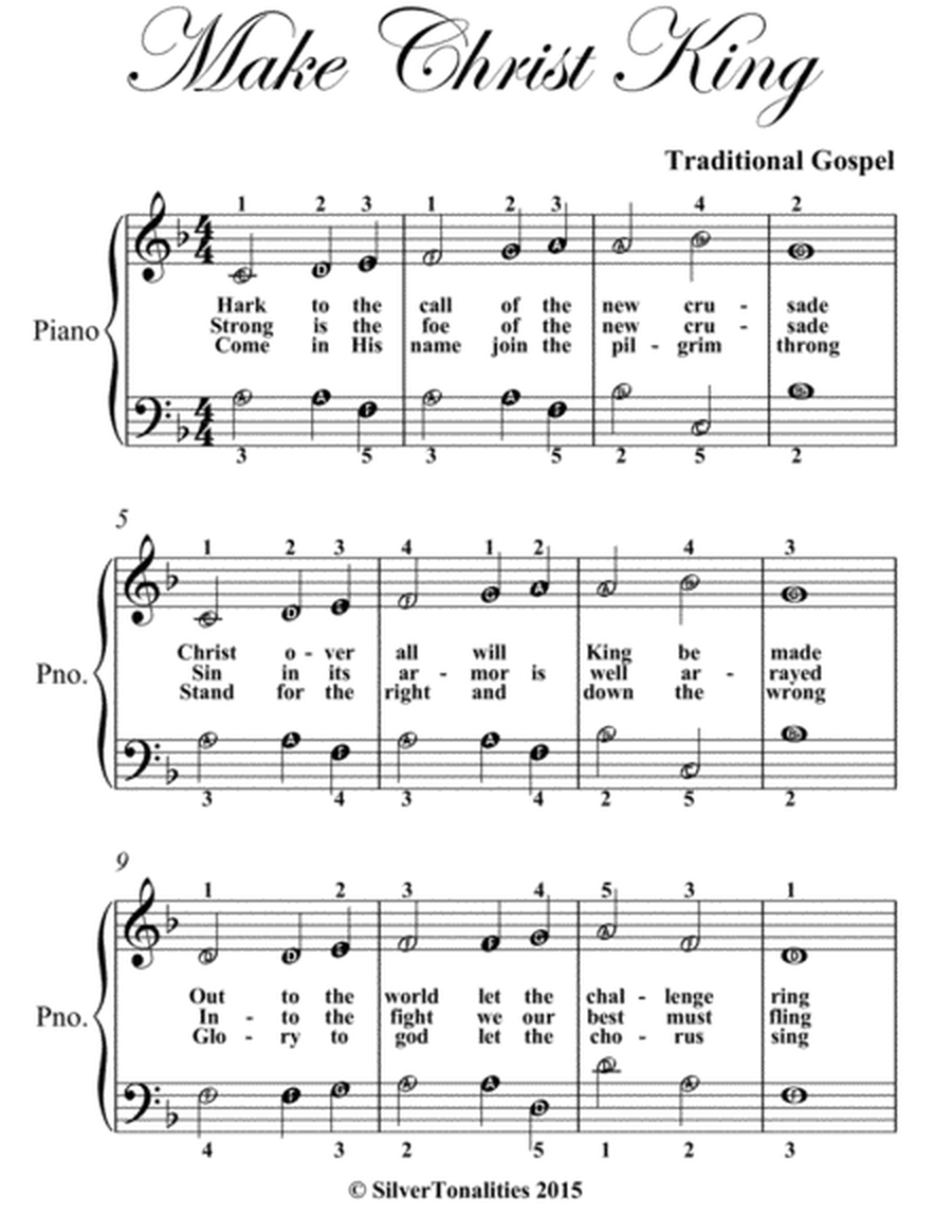 Make Christ King Easy Piano Sheet Music