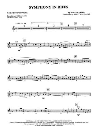 Symphony in Riffs: 3rd E-flat Alto Saxophone