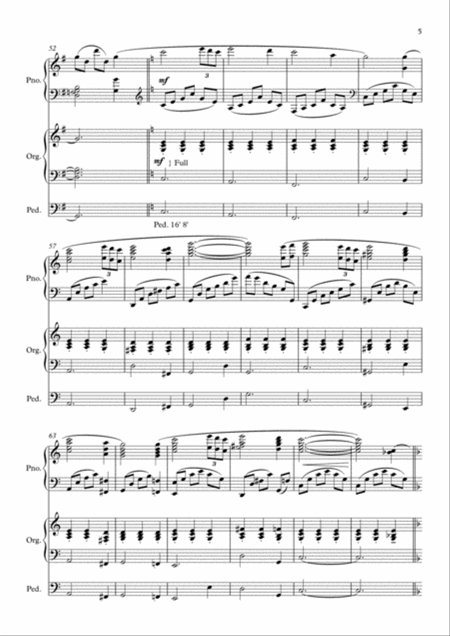 Amazing Grace - Piano & Organ Duet Piano scores gallery preview page 5