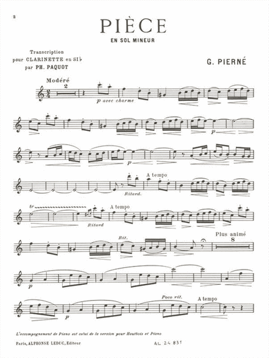 Piece In G Minor (clarinet)